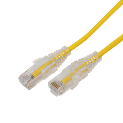 [LP-UT6A-1000-YE28] Cable de Parcheo Slim UTP Cat6A - 10 Metros (32.81 Pies) Amarillo, Diámetro Reducido (28 AWG)