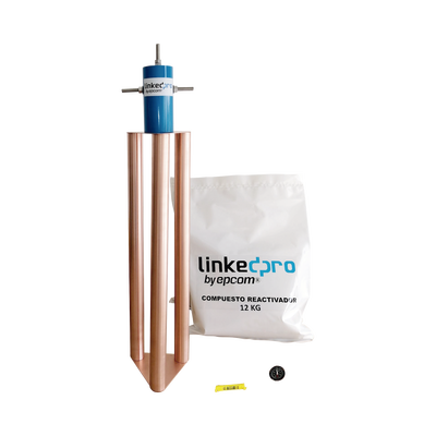 [LP-GROUND-200A] Electrodo Puesta a Tierra 200A / Cobre Electrolítico / Diseño Delta / Filtro Equipotencial / Compuesto 12 kg / Exterior