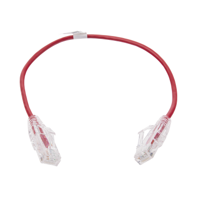 [LP-UT6-030-RD28] Cable de Parcheo Slim UTP Cat6 - 30 cm (11.81 Pulgadas) Rojo Diámetro Reducido (28 AWG)