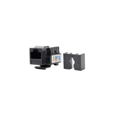 [LP-KJ-505-BK] Módulo Jack Keystone Cat5e con Terminación 110 (Punchdown) para Faceplate - Color Negro