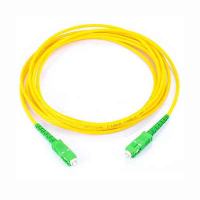 [LP-FO-SCA-SCA-02] Jumper de Fibra Óptica Monomodo SC/APC SC/APC Simplex, Color Amarillo, 2 Metros (6.56 Pies)