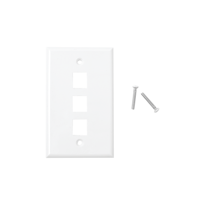 [LP-FP-18] Placa de Pared de 3 Puertos, Keystone, Color Blanco