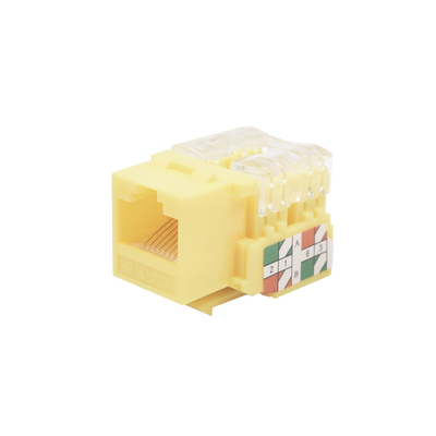 [LP-KJ-601-YE] Módulo Jack Keystone Cat6 con Terminación 110 (Punchdown) para Faceplate - Color Amarillo
