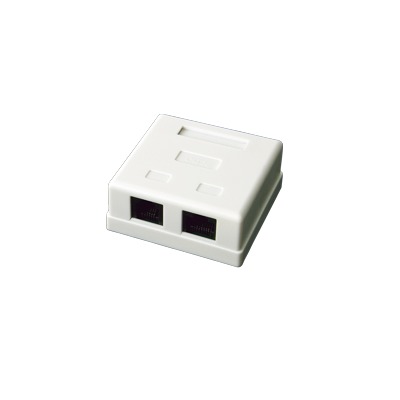 [LP-WP-6035] Caja de Pared con 2 Puertos, Incluye 2 Jacks UTP Cat5e Keystone