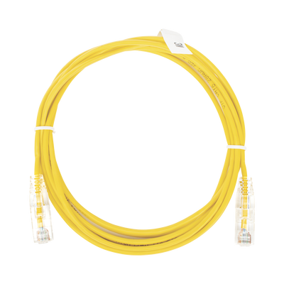 [LP-UT6-300-YE-28] Cable de Parcheo Slim UTP Cat6 - 3 Metros (9.84 Pies) Amarillo Diámetro Reducido (28 AWG)
