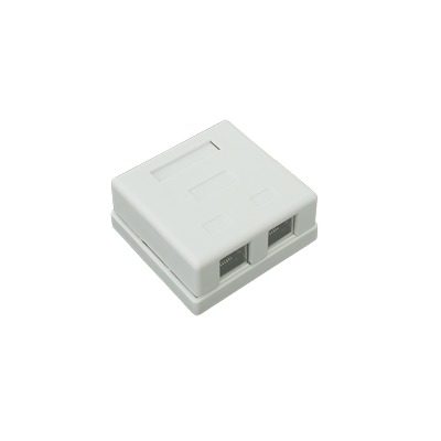 [LP-WP-6037] Caja de Pared con 2 Puertos, Incluye 2 Jacks STP Cat5e Keystone