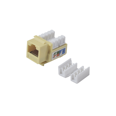 [LP-KJ-505-YE] Módulo Jack Keystone Cat5e con Terminación 110 (Punchdown) para Faceplate - Color Amarillo