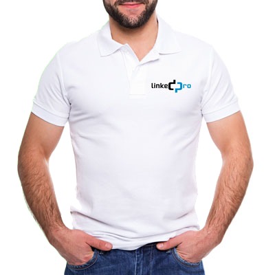 [PLALPWM] Playera Tipo Polo Color Blanco LinkedPRO