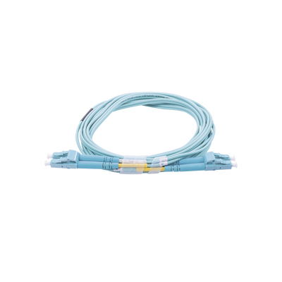 [LPFOM3LCLCR20] Jumper de Fibra Óptica Multimodo OM3 50/125 LC-LC OFNR (Riser), 2.0 mm, Dúplex, Aqua, 20 Metros (65.62 Pies)