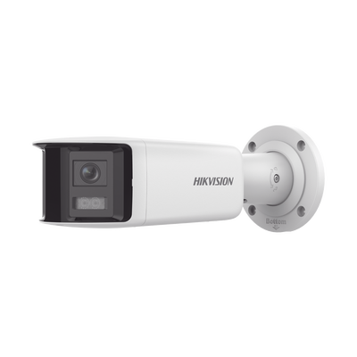 [DS-2CD2T47G2P-LSU/SL(C)] [FlexVu] [PROTECCIÓN ACTIVA] Bala IP Panorámica 4 Megapixel / 2 Lentes 2.8 mm (180°) / Imagen a Color 24/7 (ColorVu) / PoE / WDR 130° / IP67 / ACUSENSE / Luz Estroboscópica y Alarma Audible / 40 mts Luz Blanca / Micro SD