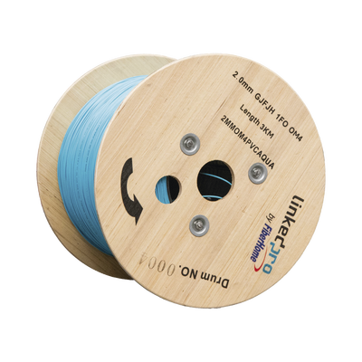 [2MMOM4PVCAQUA] Fibra Óptica Multimodo OM4, 2 mm, Simplex, Tight Buffer, 900 micras, Color Aqua, Precio Por Metro, (Hasta 2000 Metros en un Solo Tramo de Cable)