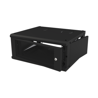 [SR-1904-GFP-VR2] Gabinete de Pared Fijo, Con 4 Unidades de Rack, de 19 in, Fabricado en Acero, Puerta Perforada. 