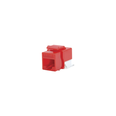 [LP-KJ-610-RD] Módulo Jack Cat6 sin Herramienta (toolless)  keystone para faceplate - Color Rojo
