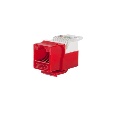 [LP-KJ-516-RD] Módulo Jack Keystone Cat5e sin Herramienta (toolless) para faceplate - Color Rojo