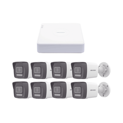 [KIPCV2M/8B] Kit IP 1080p (2 Megapixel) / NVR de 8 Canales con 8 Puertos PoE / 8 Cámaras IP Bala ColorVu Lite y ACUSENSE Lite / Micrófono Integrado