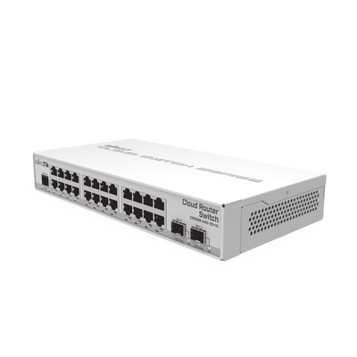 [CRS326-24G-2S+IN] Switch Sistema Operativo Dual 24 Puertos Gigabit Ethernet y 2 Puertos SFP+, Para Escritorio