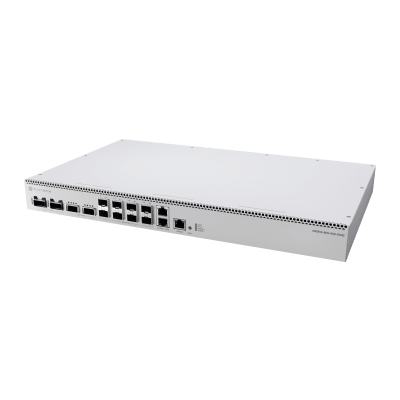 [CRS8128DS2DQ2DDQRM] Switch de Red MikroTik CRS812 DDQ / 400 Gbps / 8 Puertos SFP56 de 50G / 2 Puertos QSFP56 de 200G / 2 Puertos QSFP56-DD de 400G / RouterOS v7 / ARM Quad-Core 2 GHz / 4 GB RAM / Rackmount