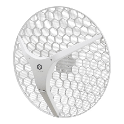 [LHG-5AXD-XL] CPE para exteriores de largo alcance con Wi-Fi 6, ideal para enlaces punto a punto, disponible en una versión de 27 dBi (XL).