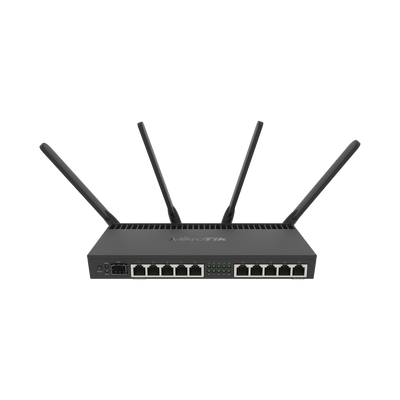[RB4011IGS+5HACQ2HND-IN] Router con Wi-Fi 4x4 MU-MIMO, hasta 2 watts de potencia, antenas de 3 dBi, 10 puertos Gigabit, 1 Puerto SFP+