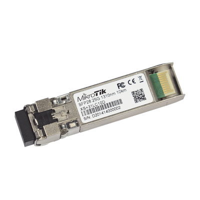 [XS+31LC10D] Transceptor MiniGbic XSFP+ 1G/10G/25G LC Duplex para fibra Mono Modo 10 Kms
