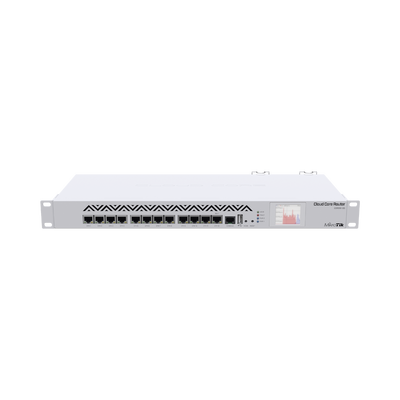 [CCR1016-12G] Cloud Core Router, CPU 16 Núcleos, Throughput 17.8Mpps/12Gbps, 12 Puertos Gigabit Ethernet, 2 GB Memoria