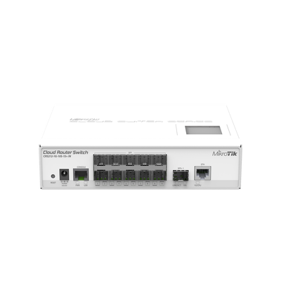 [CRS212-1G-10S-1S+IN] (CRS212-1G-10S-1S+IN) Cloud Router Switch Capa 3, 10 Puertos SFP, 1 SFP+ (Escritorio)