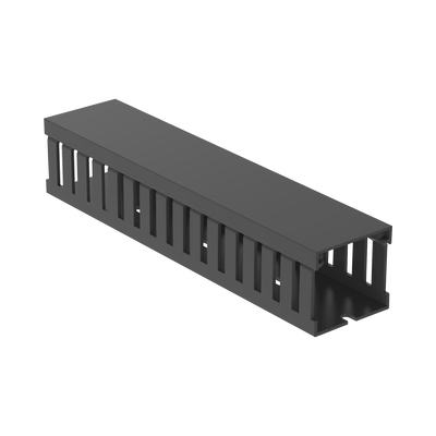 [FC1.5X1.5LG2] Canaleta Ranurada de PVC con Tapa, Tipo F, 44.5 mm de Ancho, 41.1 mm de Alto y 2 m de Largo, Color Gris