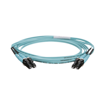 [FZ2ERLNLNSNM002] Jumper de Fibra Optica Multimodo 50/125 OM4, LC-LC Duplex, OFNR (Riser), Color Aqua, 2 Metros (6.56 Pies)