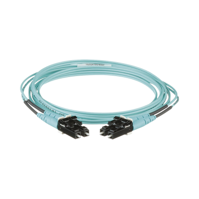 [FX2ERLNLNSNM002] Jumper de Fibra Optica Multimodo 50/125 OM3, LC-LC Duplex, OFNR (Riser), Color Aqua, 2 Metros (6.56 Pies)