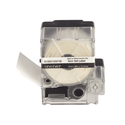 [R100X150V1M] Casete de 100 Etiquetas Autolaminadas Turn-Tell, con Rotación para Mejor Visibilidad, para Cables de Redes de Cobre o Fibra Óptica, de 5.5 a 7.1 mm (0.22 a 0.28 pulgadas) de Diámetro