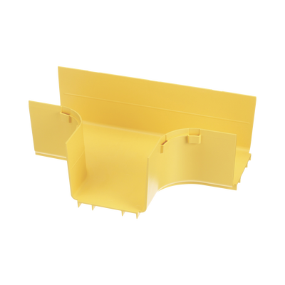 [FRT4X4LYL] Accesorio en T Horizontal, Con Ángulos a 90º, Para Canaletas FiberRunner™ 4X4, Color Amarillo