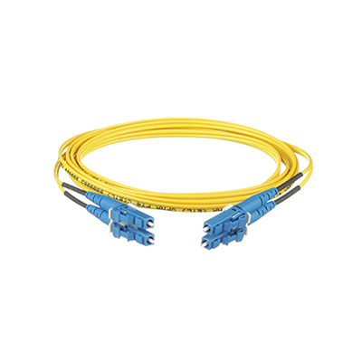 [F92ERLNLNSNM003] Jumper de Fibra Optica Monomodo 9/125 OS2, LC-LC Duplex, OFNR (Riser), Color Amarillo, 3 Metros (9.84 Pies)