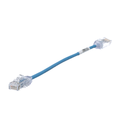 [UTP28SP8INBU] Cable de Parcheo TX6, UTP Cat6, Diámetro Reducido (28AWG), Color Azul, 20.2 cm (8 Pulgadas)