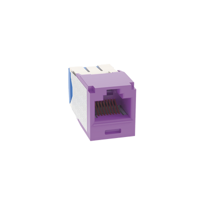 [CJ6X88TGVL] Conector Jack RJ45 Estilo TG, Mini-Com, Categoría 6A, de 8 Posiciones y 8 Cables, Color Violeta