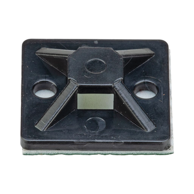 [SMP16A-C0] Montaje-Sujetador Adhesivo STRONGHOLD de 4 Vías de 1" x 1" x 1/4", Color Negro,  Nylon 6.6 Retardante de Llamas V-2, Paquete de 100pz