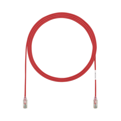 [UTP28SP3RD] Cable de Parcheo TX6, UTP Cat6, Diámetro Reducido (28AWG), Color Rojo, 0.91 Metros (3 Pies)