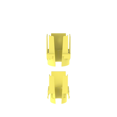 [FIDT2X2LYL] Tapa con 1 Salida a Tubo Corrugado de 1.5in (38mm), Para uso con Canaletas 2X2 FiberRunner™, Color Amarillo