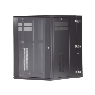 [PZWMC1830W] Gabinete PanZone de Montaje en Pared, de 19in, Puerta con Ventana de Seguridad, 18 UR, 762mm de Profundidad, Color Negro