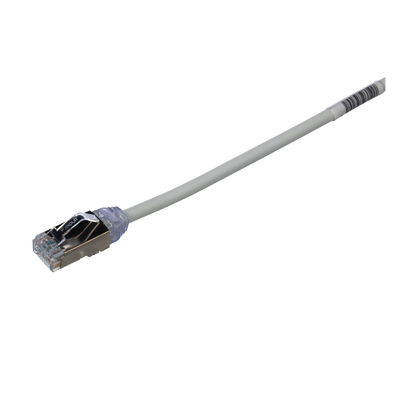 [STP28X0.2MIG] Patch Cord Cat6A, Diametro Reducido 28 AWG, Blindado S/FTP, CM/LS0H, 20 cm (7.87 Pulgadas), Color Gris