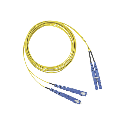 [F92ERLNSNSNM002] Jumper de Fibra Optica Monomodo 9/125 OS2, LC-SC Duplex, OFNR (Riser), Color Amarillo, 2 Metros (6.56 Pies)