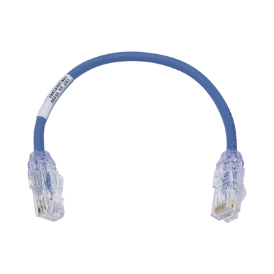 [UTP28X1BU] Cable de Parcheo UTP Cat6A, CM/LSZH, Diámetro Reducido (28AWG), Color Azul, 0.3 Metros (1 Pie)