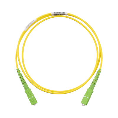 [F913RANANSNM001] Jumper de Fibra Optica Monomodo 9/125 OS2, SC/APC-SC/APC Simplex, OFNR (Riser), Color Amarillo, 1 Metro (3.28 Pies)