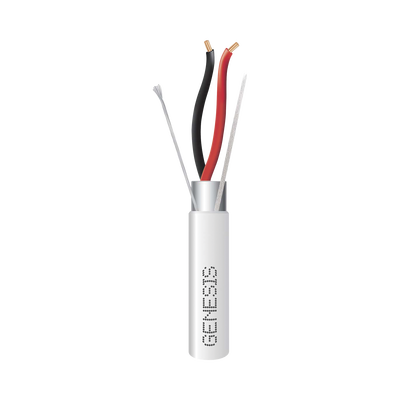 [3221-5012] Carrete de 152 Metros de Cable / 2 x 16 AWG / BLINDADO / PLENUM / Color Blanco / Para Aplicaciones de Audio, Seguridad y Control