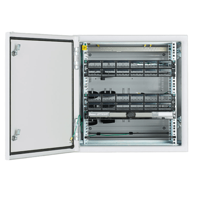 [ZDF242430] Gabinete Industrial Preconfigurado de Montaje en Pared, Fabricado en Acero Bajo en Carbono, Protección NEMA 4/4X/12 IP66, de 12 UR, Color Gris