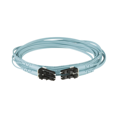 [FX2ERLNLNSNM004] Jumper de Fibra Optica Multimodo 50/125 OM3, LC-LC Duplex, OFNR (Riser), Color Aqua, 4 Metros (13.12 Pies)