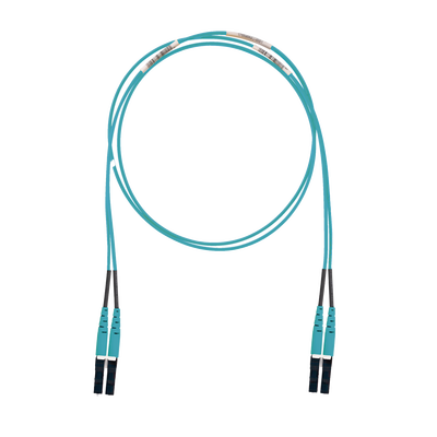 [FX2ELLNLNSNM001] Jumper de Fibra Optica Multimodo 50/125 OM3, LC-LC Duplex, LSZH (Cero Halógenos), Color Aqua, 1 Metro (3.28 Pies)