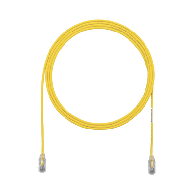 [UTP28SP1YL] Cable de Parcheo TX6, UTP Cat6, Diámetro Reducido (28AWG), Color Amarillo, 0.3 Metros (1 Pie)