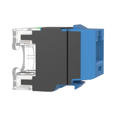 [NK6X88MBU] Conector Jack Estilo 110 (de Impacto), Tipo Keystone, Categoría 6A, de 8 Posiciones y 8 Cables, Color Azul
