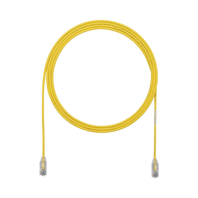 [UTP28SP7YL] Cable de Parcheo TX6, UTP Cat6, Diámetro Reducido (28AWG), Color Amarillo, 2.13 Metros (7 Pies)
