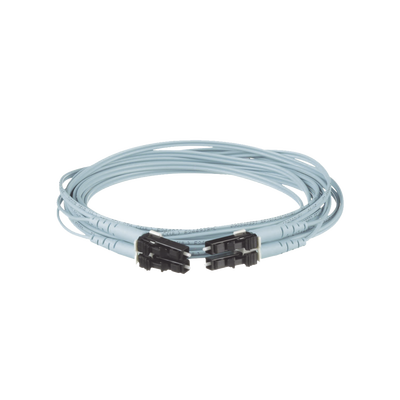 [FX2ERLNLNSNM007] Jumper de Fibra Optica Multimodo 50/125 OM3, LC-LC Duplex, OFNR (Riser), Color Aqua, 7 Metros (22.97 Pies)
